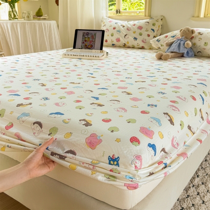 多品家纺 2025新款超柔云感双层纱水洗棉单品床笠 魔法新新