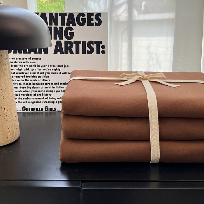 91家纺网 家纺一手货源 找家纺 思诺羽床笠 2025新款水洗棉四件套 焦糖玛奇朵