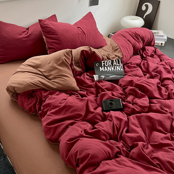 91家纺网 家纺一手货源 找家纺 思诺羽床笠 2025新款水洗棉四件套 莓莓巧芯