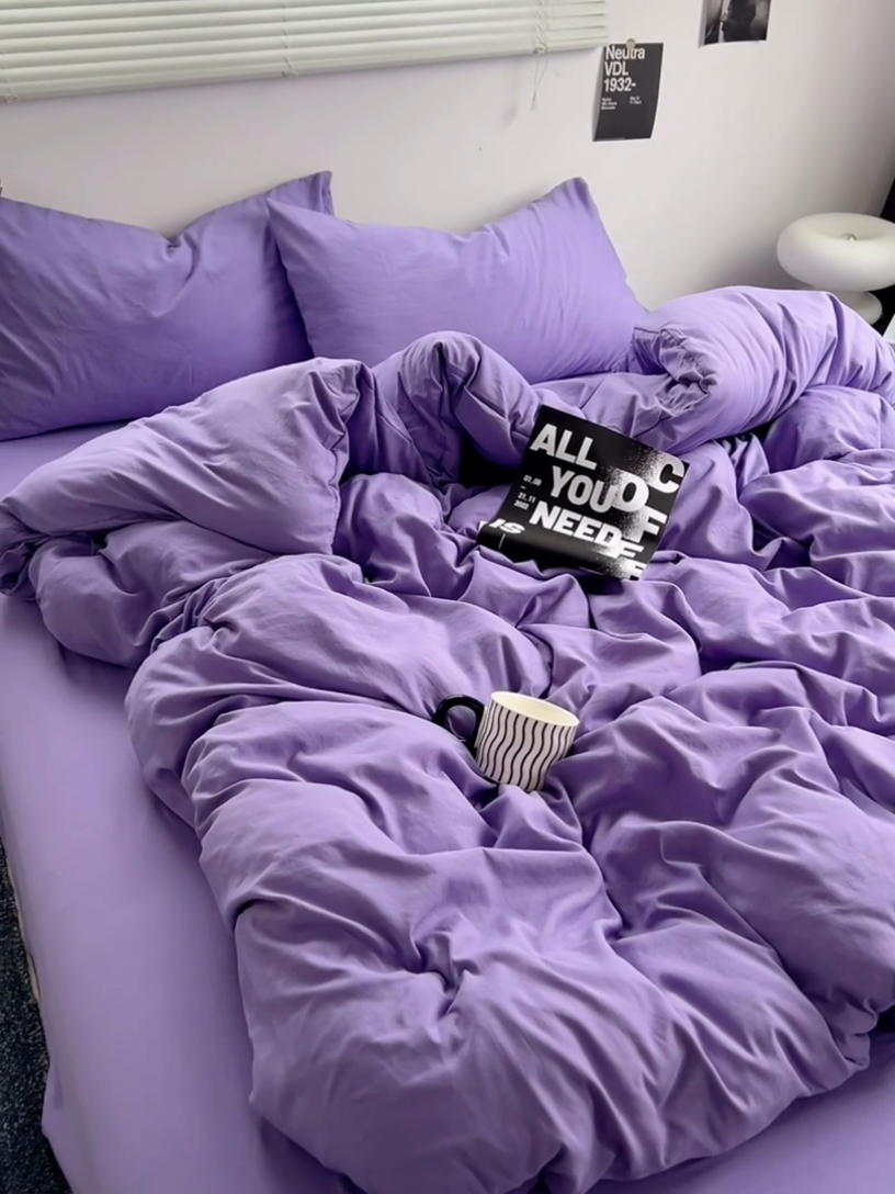 91家纺网 家纺一手货源 找家纺 思诺羽床笠 2025新款水洗棉四件套 未来暮色