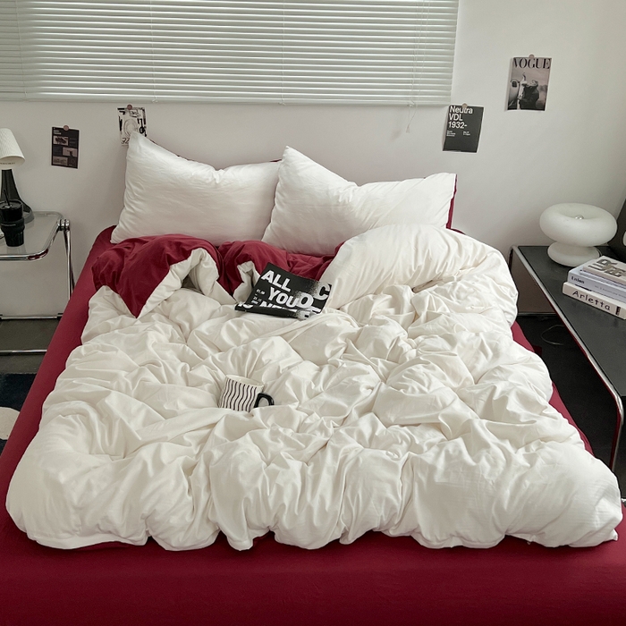 91家纺网 家纺一手货源 找家纺 思诺羽床笠 2025新款水洗棉四件套 树莓奶白