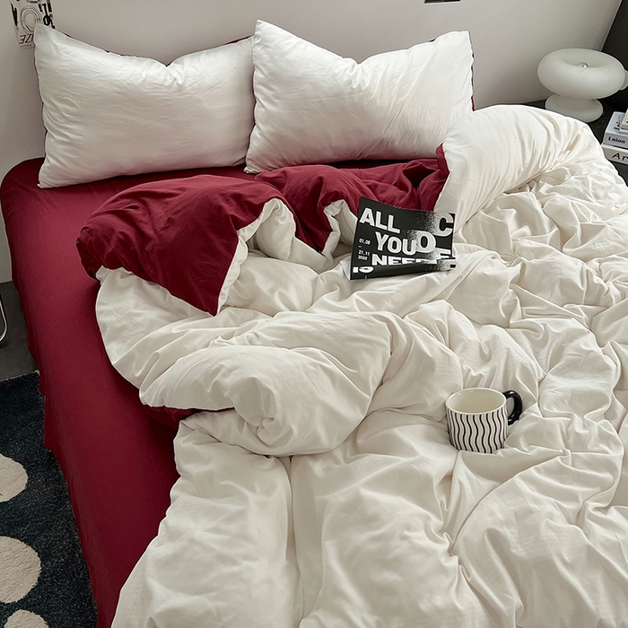 91家纺网 家纺一手货源 找家纺 思诺羽床笠 2025新款水洗棉四件套 树莓奶白