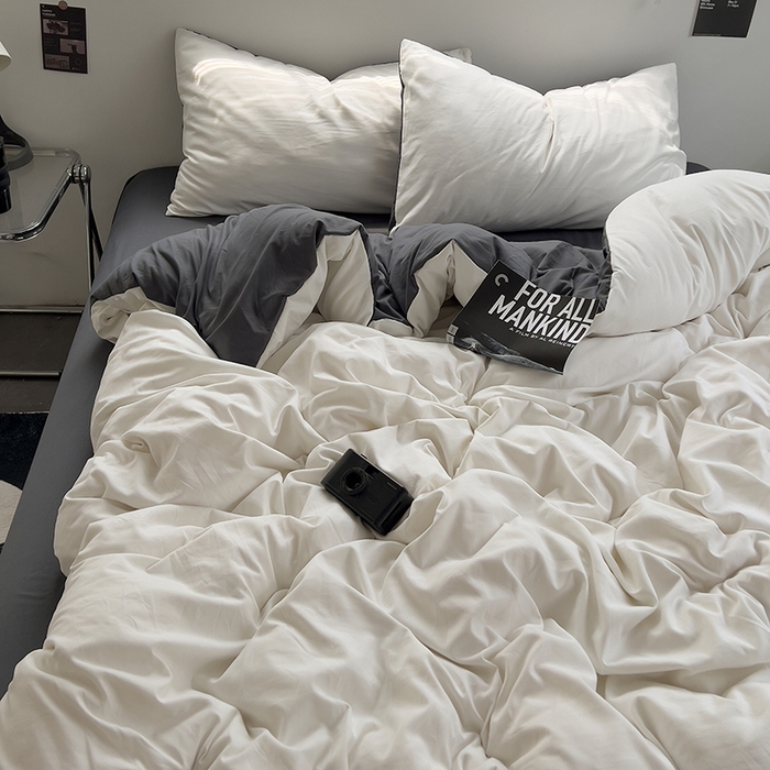 91家纺网 家纺一手货源 找家纺 思诺羽床笠 2025新款水洗棉四件套 奶油椰子灰