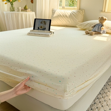 91家纺网 家纺一手货源 找家纺 （总）多品家纺 2025新款超柔云感双层纱水洗棉单品床笠