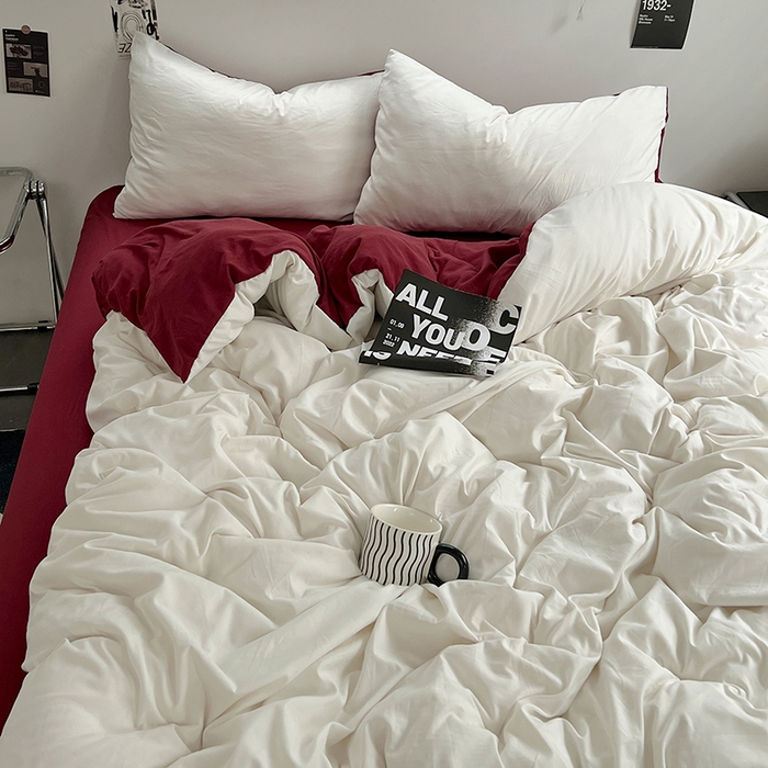 91家纺网 家纺一手货源 找家纺 思诺羽床笠 2025新款水洗棉四件套 树莓奶白