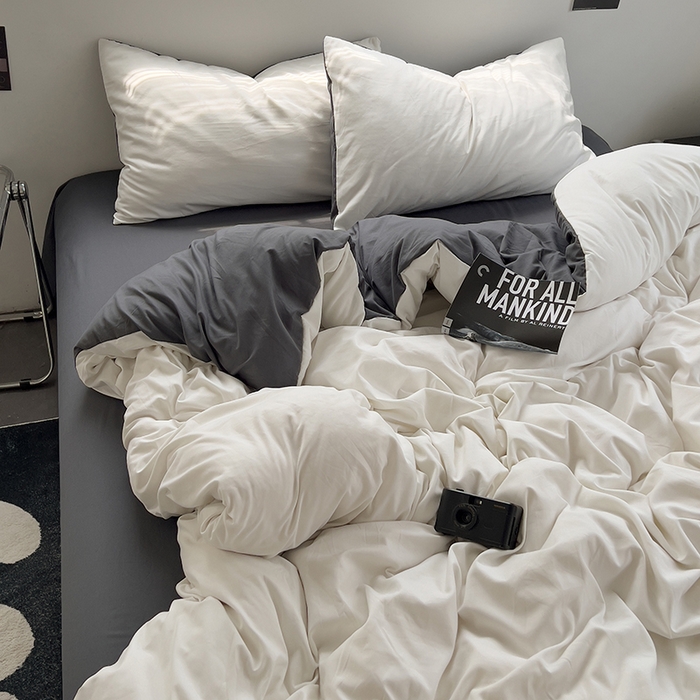 91家纺网 家纺一手货源 找家纺 思诺羽床笠 2025新款水洗棉四件套 奶油椰子灰