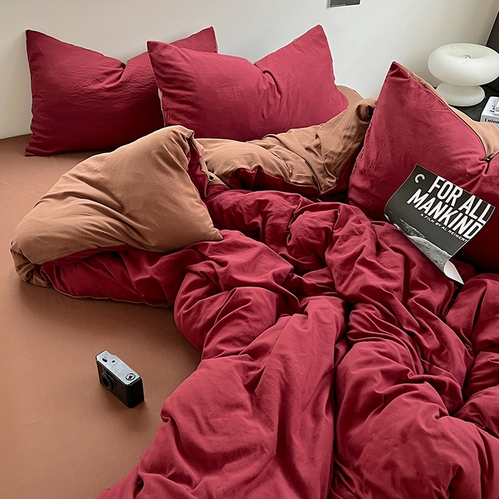 91家纺网 家纺一手货源 找家纺 思诺羽床笠 2025新款水洗棉四件套 莓莓巧芯