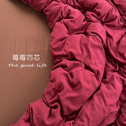 思诺羽床笠 2025新款水洗棉四件套 莓莓巧芯