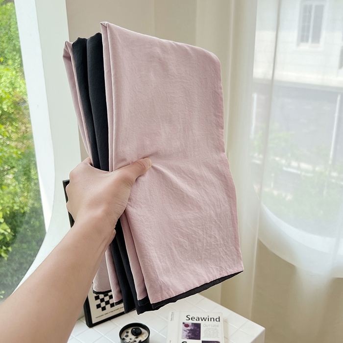 91家纺网 家纺一手货源 找家纺 思诺羽床笠 2025新款水洗棉四件套 白桃清茶