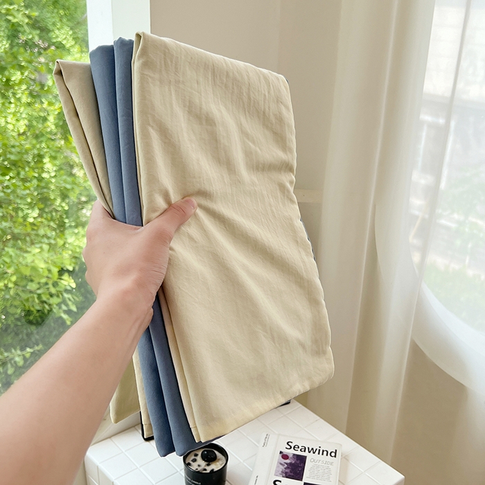 91家纺网 家纺一手货源 找家纺 思诺羽床笠 2025新款水洗棉四件套 芝士海盐