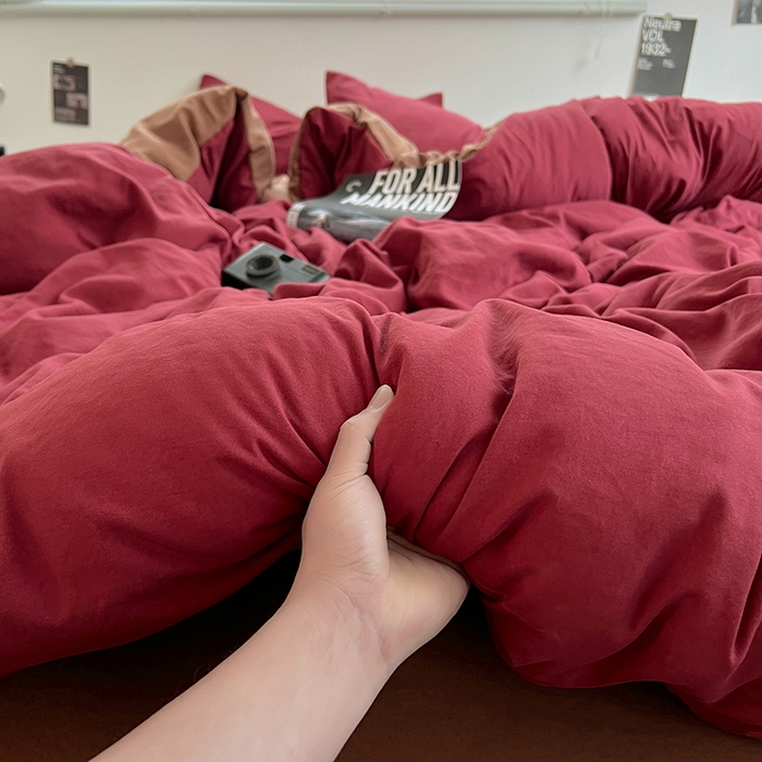 91家纺网 家纺一手货源 找家纺 思诺羽床笠 2025新款水洗棉四件套 莓莓巧芯