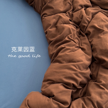 思诺羽床笠 2025新款水洗棉四件套 克莱因蓝