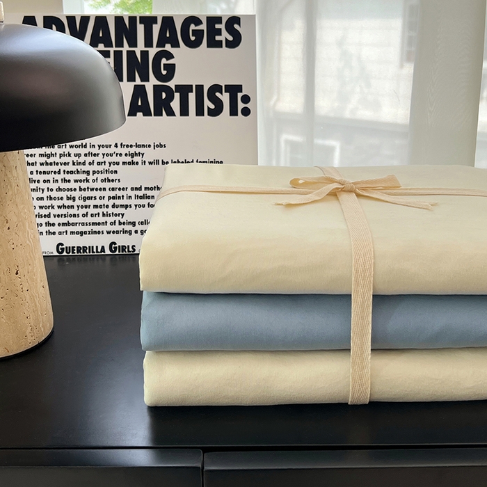 91家纺网 家纺一手货源 找家纺 思诺羽床笠 2025新款水洗棉四件套 芝士海盐