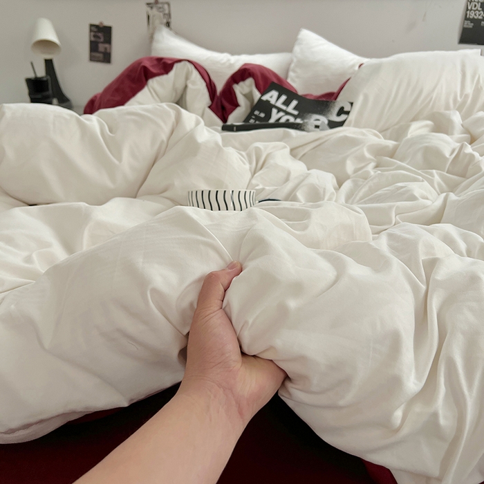 91家纺网 家纺一手货源 找家纺 思诺羽床笠 2025新款水洗棉四件套 树莓奶白