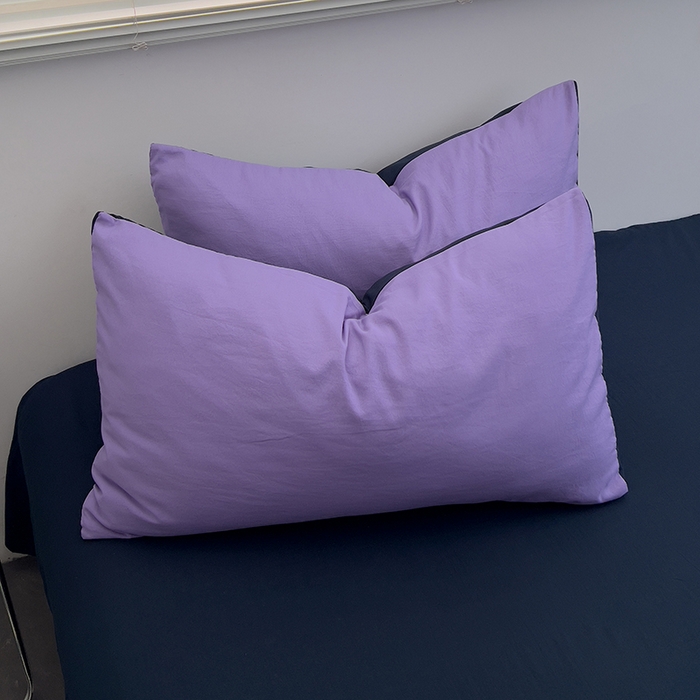 91家纺网 家纺一手货源 找家纺 思诺羽床笠 2025新款水洗棉四件套 深夜紫