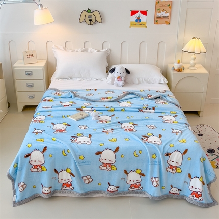 91家纺网 家纺一手货源 找家纺 （总）兄弟坊 2025新款正版授权卡通牛奶绒双面印花毛毯 午睡毯