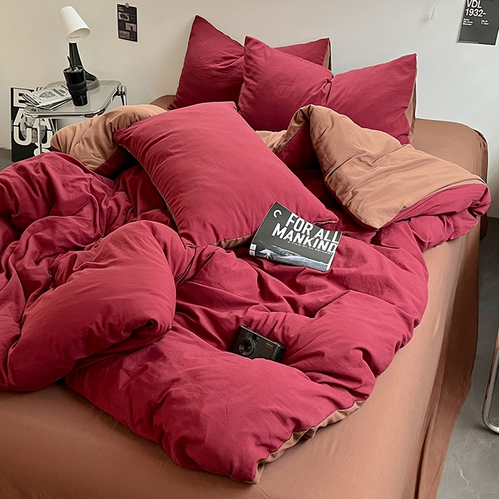 91家纺网 家纺一手货源 找家纺 思诺羽床笠 2025新款水洗棉四件套 莓莓巧芯