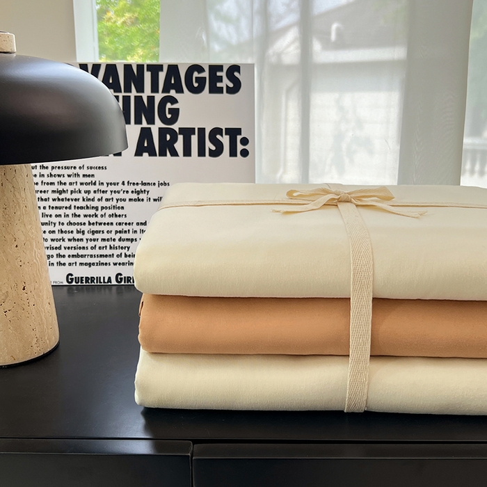 91家纺网 家纺一手货源 找家纺 思诺羽床笠 2025新款水洗棉四件套 焦糖布丁