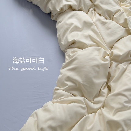 思诺羽床笠 2025新款水洗棉四件套 海盐可可白