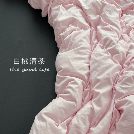 91家纺网 家纺一手货源 找家纺 （总）思诺羽床笠 2026新款亲肤云朵双层纱无印风水洗棉三件套四件套