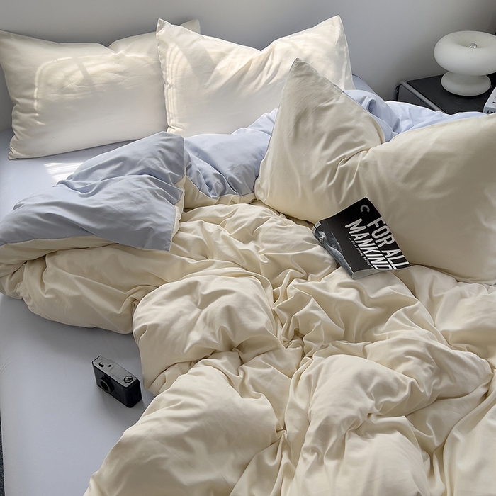 91家纺网 家纺一手货源 找家纺 思诺羽床笠 2025新款水洗棉四件套 海盐可可白