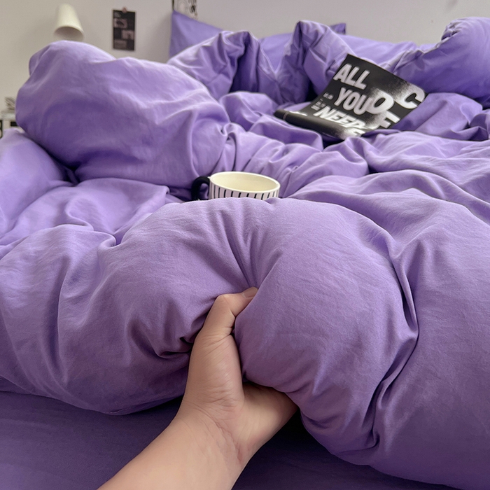 91家纺网 家纺一手货源 找家纺 思诺羽床笠 2025新款水洗棉四件套 未来暮色