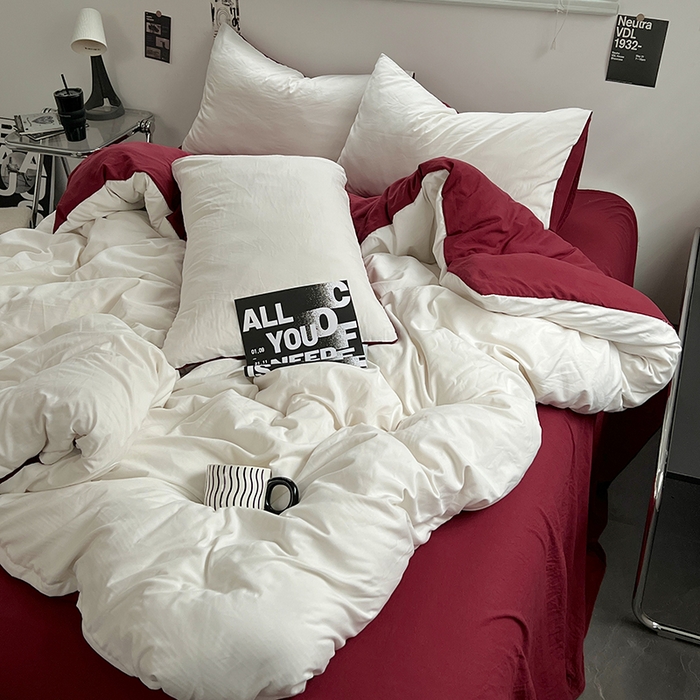 91家纺网 家纺一手货源 找家纺 思诺羽床笠 2025新款水洗棉四件套 树莓奶白