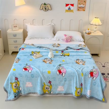 91家纺网 家纺一手货源 找家纺 （总）兄弟坊 2025新款正版授权卡通牛奶绒双面印花毛毯 午睡毯