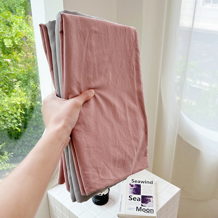 91家纺网 家纺一手货源 找家纺 思诺羽床笠 2025新款水洗棉四件套 柔雾粉灰