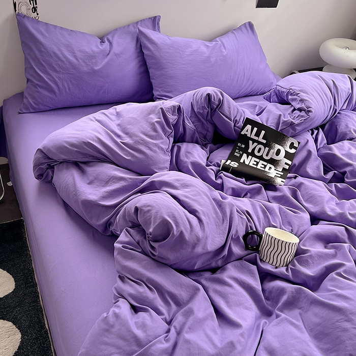 91家纺网 家纺一手货源 找家纺 思诺羽床笠 2025新款水洗棉四件套 未来暮色