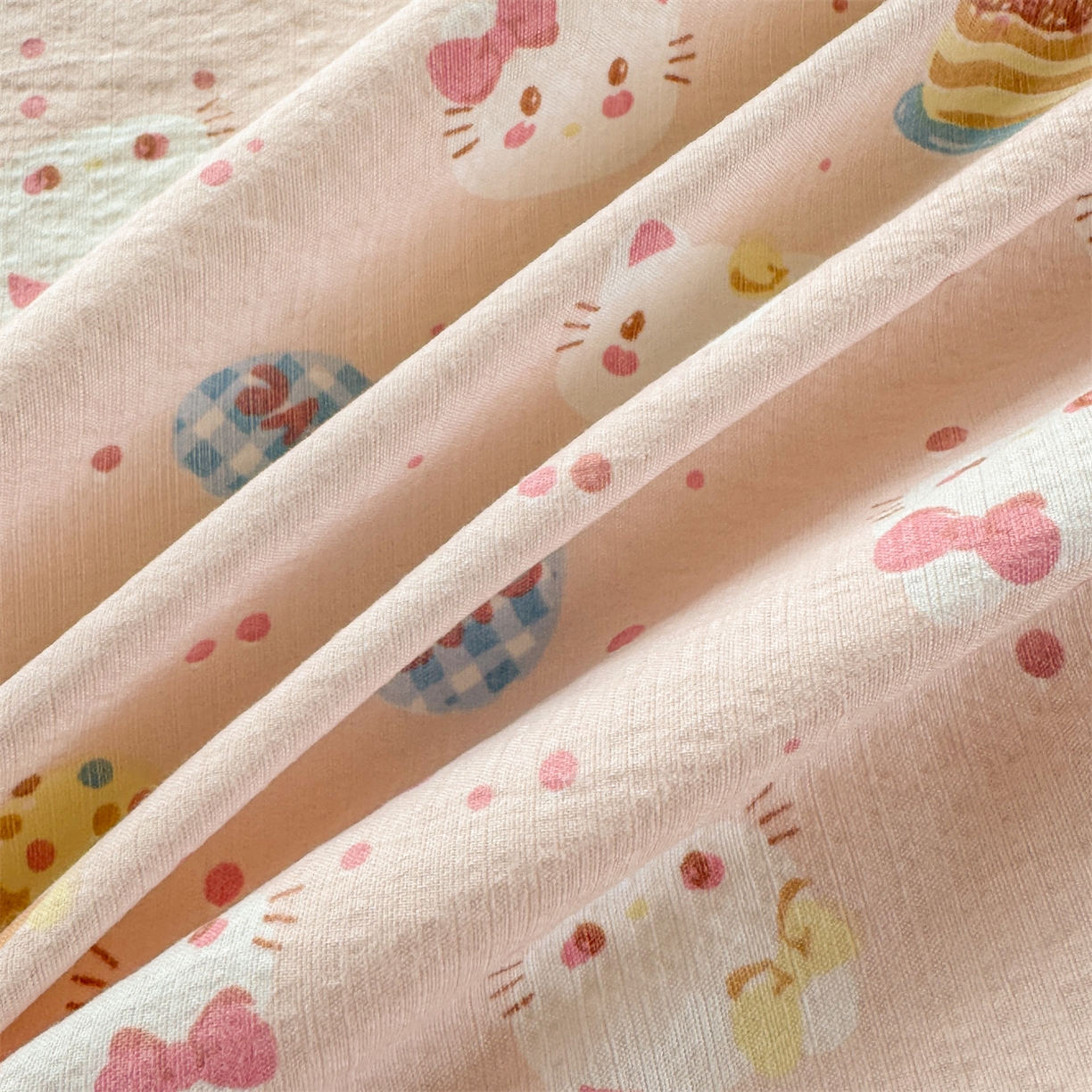 91家纺网 家纺一手货源 找家纺 （总）多品家纺 2025新款超柔云感双层纱水洗棉单品床笠