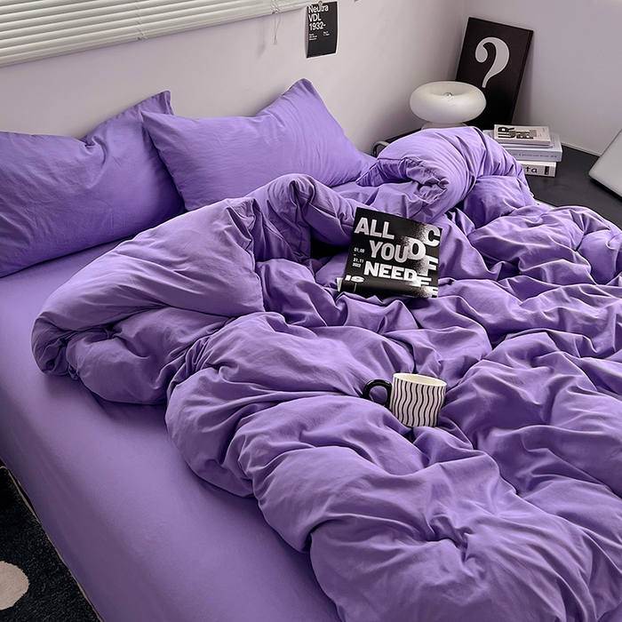 91家纺网 家纺一手货源 找家纺 思诺羽床笠 2025新款水洗棉四件套 未来暮色