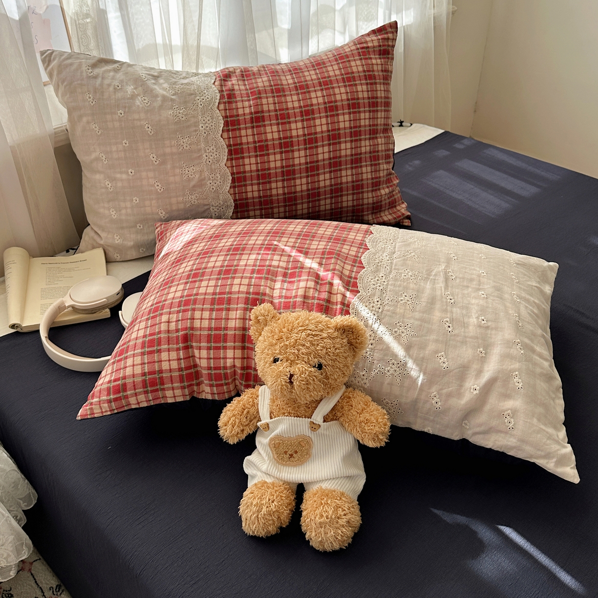 91家纺网 家纺一手货源 找家纺 （总）顾里家纺 2025新款韩系ins复古蕾丝格纹套件四件套