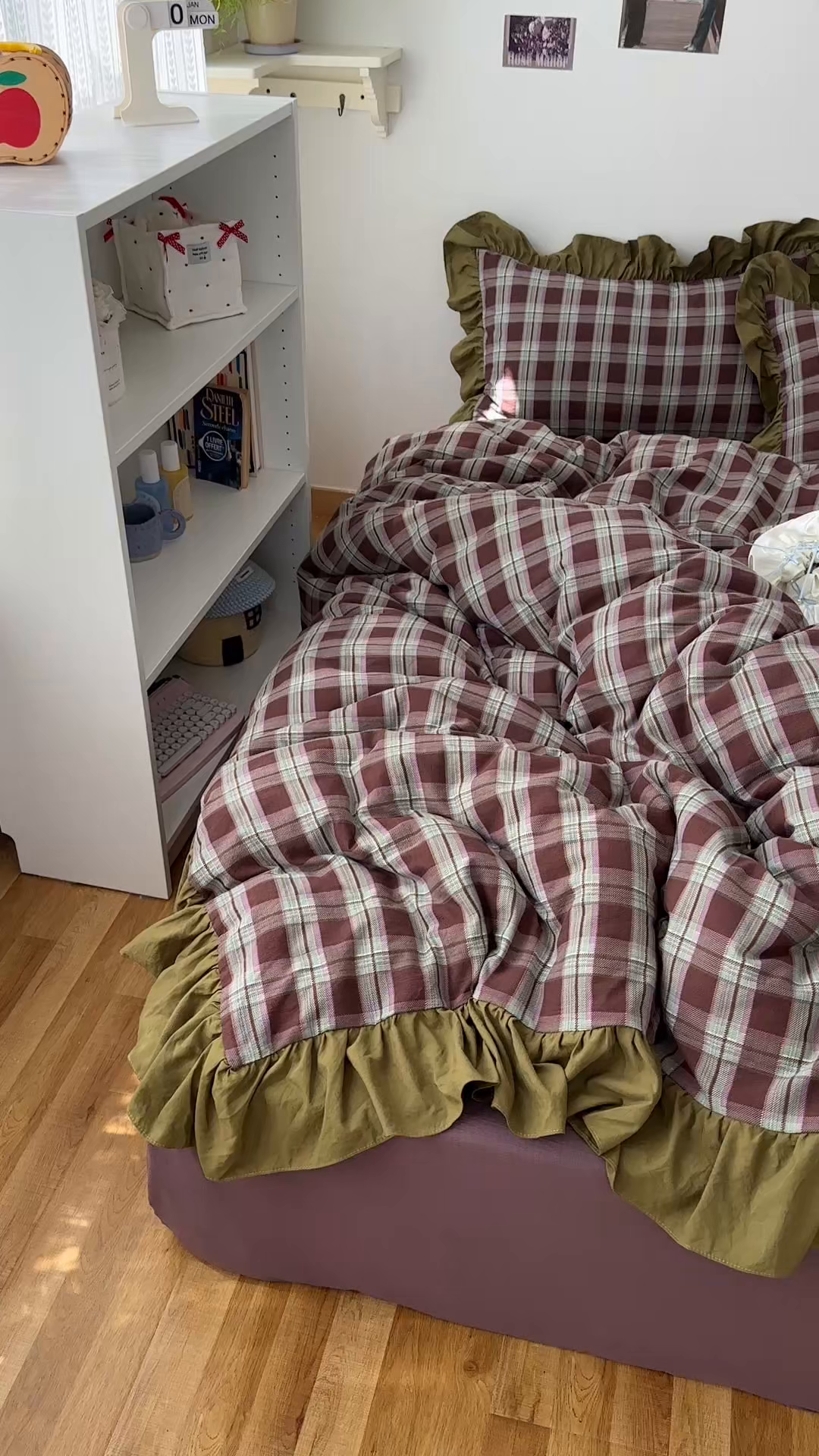 91家纺网 家纺一手货源 找家纺 顾里家纺 2025新款韩系ins复古大花边格纹套件四件套 星河漫野