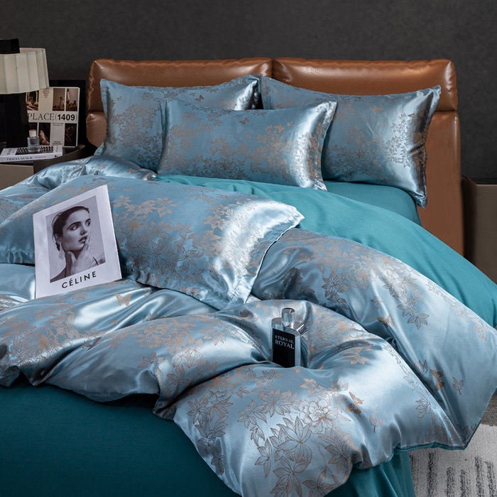 91家纺网 家纺一手货源 找家纺 （总）红日子纺织品 2025新款简约贡缎提花四件套