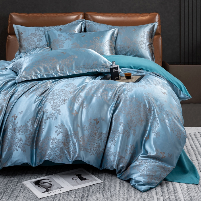 91家纺网 家纺一手货源 找家纺 （总）红日子纺织品 2025新款简约贡缎提花四件套