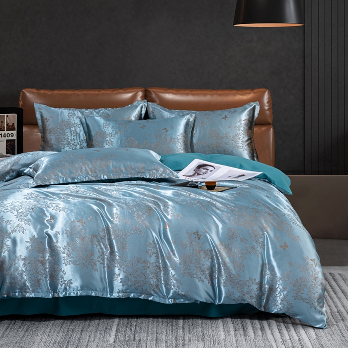 91家纺网 家纺一手货源 找家纺 （总）红日子纺织品 2025新款简约贡缎提花四件套