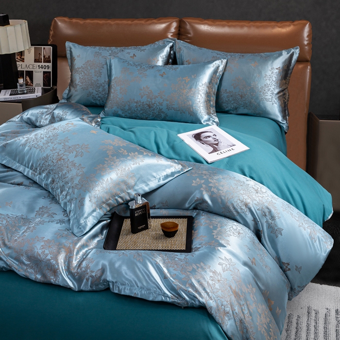 91家纺网 家纺一手货源 找家纺 （总）红日子纺织品 2025新款简约贡缎提花四件套