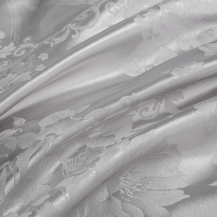 91家纺网 家纺一手货源 找家纺 红日子纺织品 2025新款简约贡缎提花四件套 暮光灰