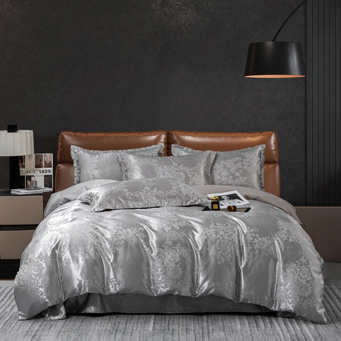 91家纺网 家纺一手货源 找家纺 （总）红日子纺织品 2025新款简约贡缎提花四件套