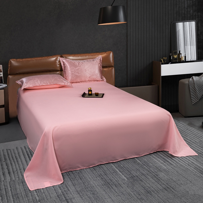 91家纺网 家纺一手货源 找家纺 红日子纺织品 2025新款简约贡缎提花四件套 花香娇媚