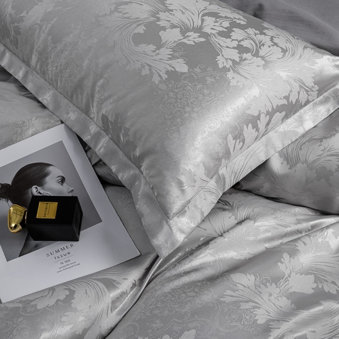 91家纺网 家纺一手货源 找家纺 红日子纺织品 2025新款简约贡缎提花四件套 唯美盛典