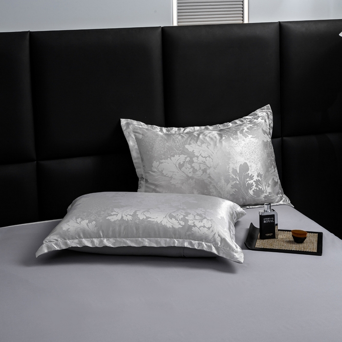 91家纺网 家纺一手货源 找家纺 红日子纺织品 2025新款简约贡缎提花四件套 唯美盛典