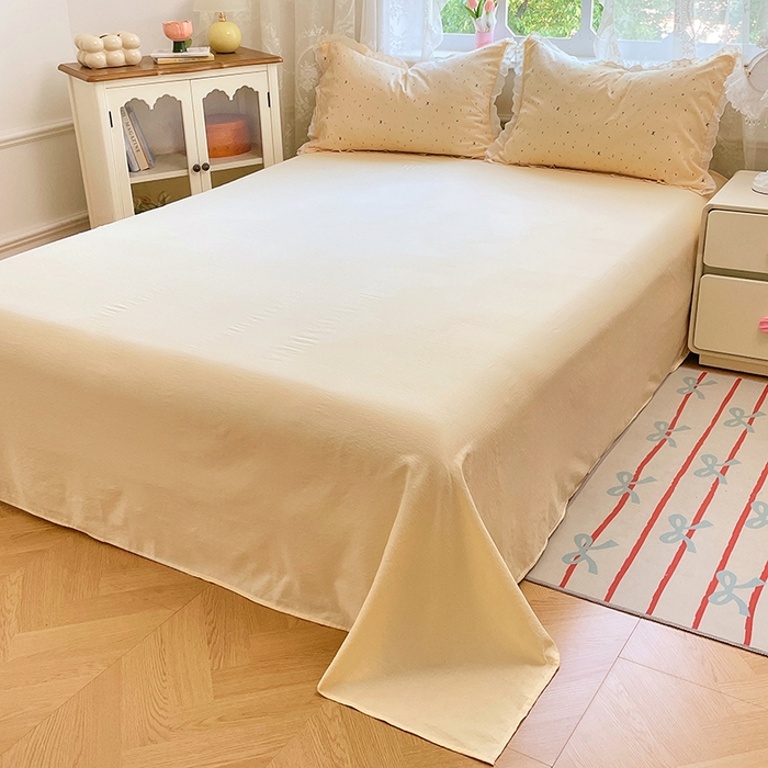 91家纺网 家纺一手货源 找家纺 （总）优佳优品 2025新款A类云感木棉皱皱双层纱全棉镂空花边四件套（提供买家秀）