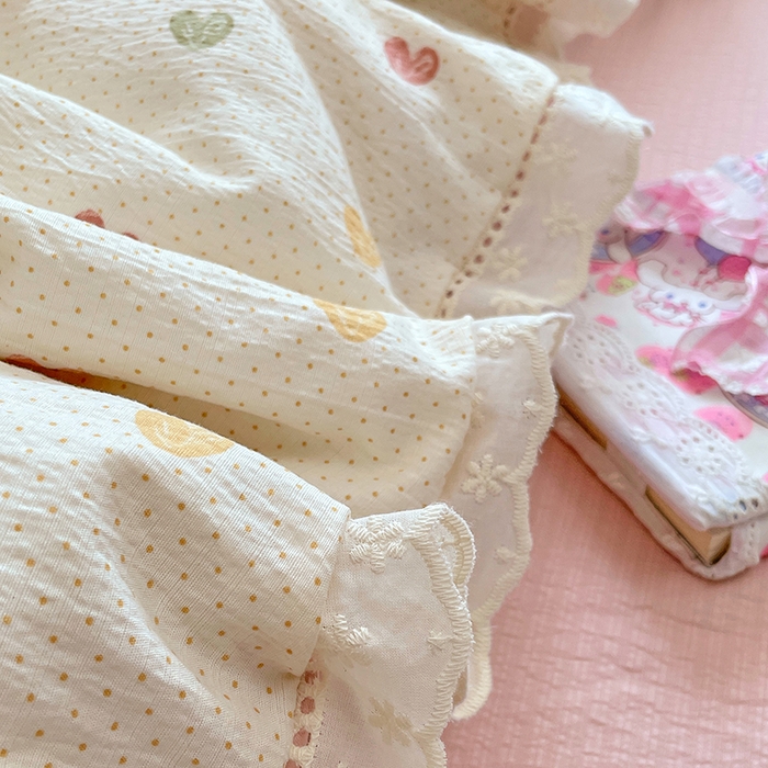 91家纺网 家纺一手货源 找家纺 优佳优品 2025新款A类云感木棉皱皱双层纱全棉镂空花边四件套（提供买家秀） 砰然心动