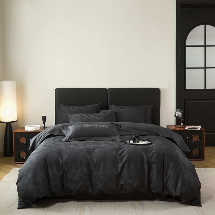 ONE TWO ONE 121 2025秋冬季新款提花高端贡缎高支高密提花四件套-枫染秋序【券后不得低于228/318/338元】 枫染秋序-墨色