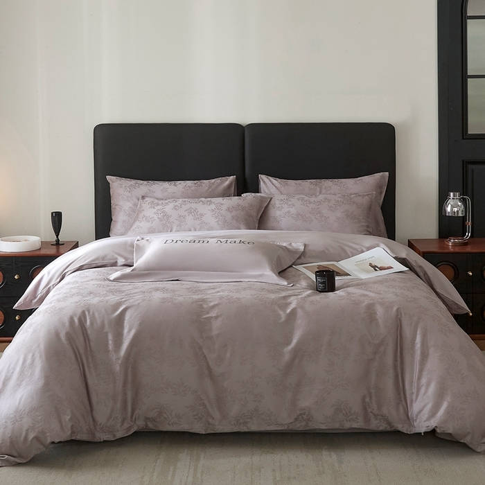 ONE TWO ONE 121 2025秋冬季新款提花高端贡缎高支高密提花四件套-枫染秋序【券后不得低于228/318/338元】 枫染秋序-烟紫