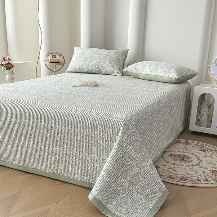 91家纺网 家纺一手货源 找家纺 （总）恒尚居 2025新款A类莱赛尔天丝棉印花床盖-自然丛林