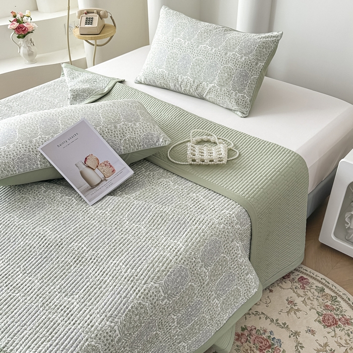 91家纺网 家纺一手货源 找家纺 （总）恒尚居 2025新款A类莱赛尔天丝棉印花床盖-自然丛林