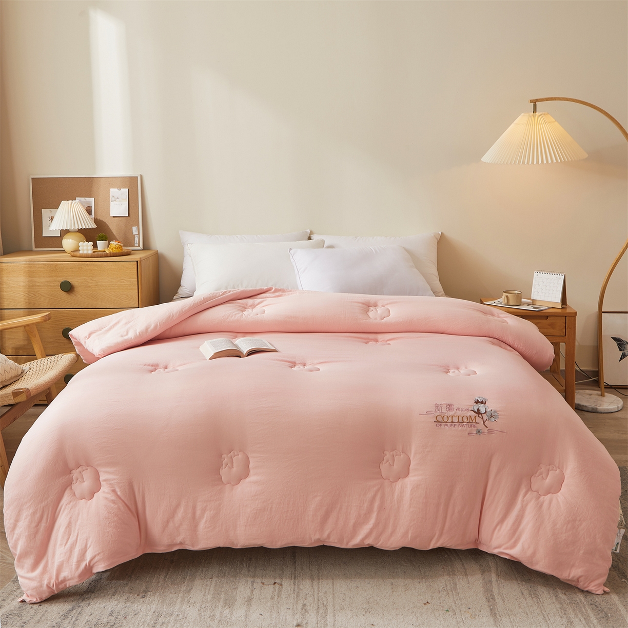 91家纺网 家纺一手货源 找家纺 西域种棉人·千百笠 2025新款A类填充100%棉新疆棉花被子毛巾绣贴布绣冬被棉被全棉冬季加厚保暖纯棉花被芯 贵族-玉